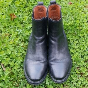 H&M real leather boots black size 7